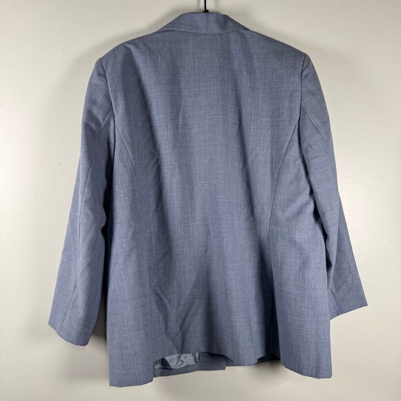Pendleton Women's Light Blue 100% Virgin Wool Blazer Suit Jacket Size 18W - Picture 5 of 6